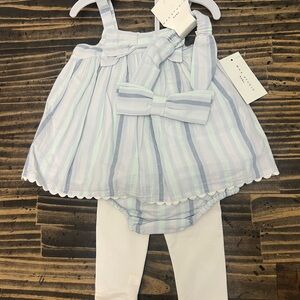 Max Studio Blue and White Matching Set with Diaper Covers